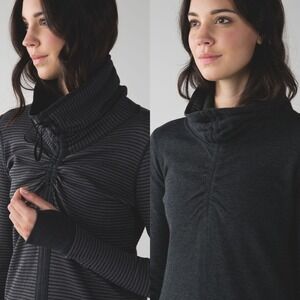 Lululemon In‎ A Cinch Long Sleeve Tee Reversible Striped and Gray Sweatshirt